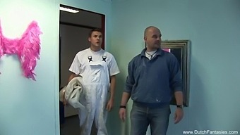 A Dutch Housewife With Unconventional Looks Satisfies Two Men In A Steamy Encounter