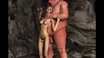Monster Cock Ejaculates On Animated Beauties