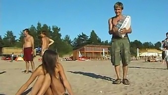 A Young And Stunning Girl Has Fun At The Beach In The Nude