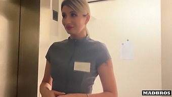 Cleaning Lady From Ukraine Gets Caught In The Act And Punished In The Bathroom!