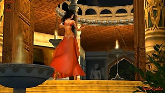 Seductive Belly Dancer In A Fantasy-Themed Performance