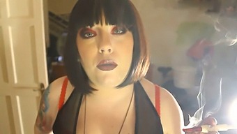 Fat Smoking Goddess Tina Smua'S Sexy Act In A Holder