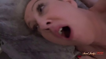 Mature Mrs. Maggie'S Intimate Moment With Stepson Caught On Camera