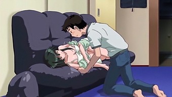 A Young Anime Maiden Pleasures Her Boyfriend'S Penis With Her Tight Vagina
