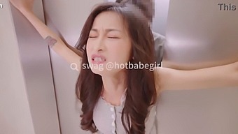 Petite Asian Woman Experiences Unexpected Intercourse In An Elevator With Creampie Finish.
