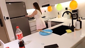 Roleplay Action With A Milf In A Kitchen After Her Son’s Birthday
